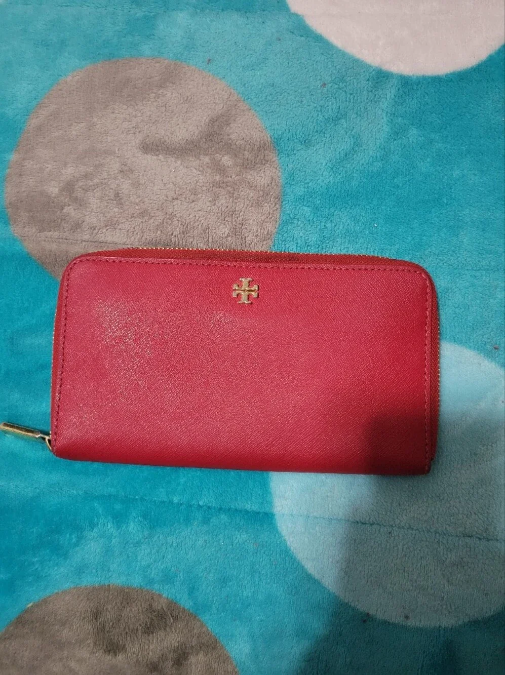 Tory Burch Red Tote Bag And Wallet